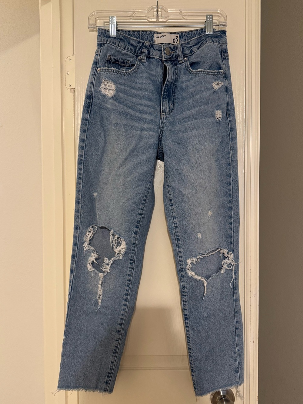 Garage Light Blue Distressed Boyfriend Jeans